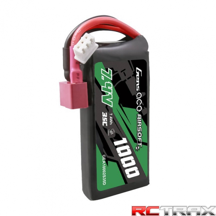 Gens ace 35C 1000mAh 2S1P 7.4V Airsoft Gun Lipo Battery with T Plug