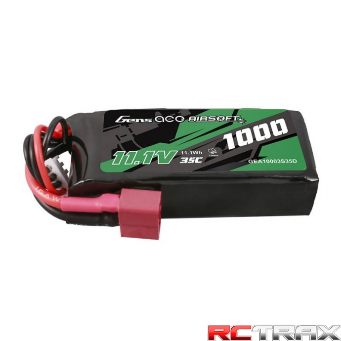 Gens ace 35C 1000mAh 3S1P 11.1V Airsoft Gun Lipo Battery with T Plug
