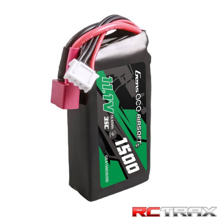 Gens ace 35C 1500mAh 3S1P 11.1V Airsoft Gun Lipo Battery with T Plug