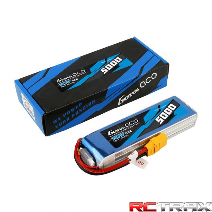 Gens ace 5000mAh 11.1V 45C 3S1P lipo battery with XT90 Plug