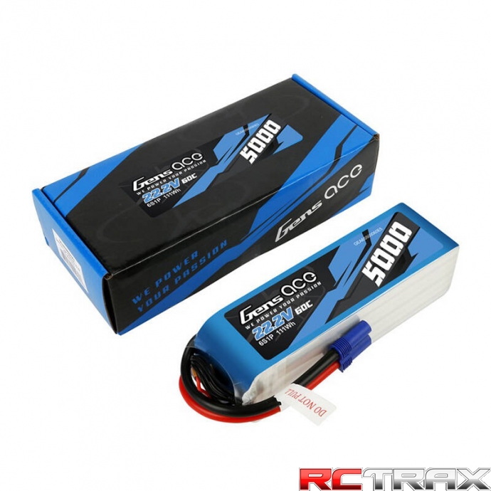 Gens ace 5000mAh 22.2V 60C 6S1P Lipo Battery Pack