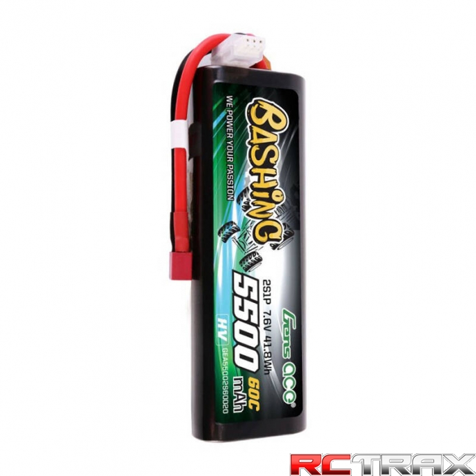 Gens ace 5500mAh 2S 7.6V 60C HardCase RC 20 Lipo z T-plug