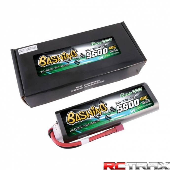 Gens ace 5500mAh 2S 7.6V 60C HardCase RC 20 Lipo z T-plug