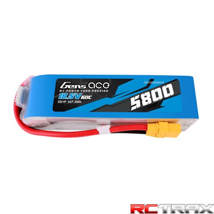 Gens ace 5800mAh 60C 18.5V 5S1P Lipo Battery Pack with XT90 plug