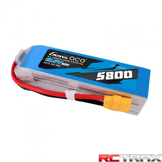 Gens ace 5800mAh 60C 18.5V 5S1P Lipo Battery Pack with XT90 plug