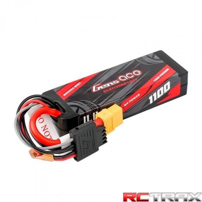 Gens ace G-Tech 1100mAh 11.1V 3S1P 60C GRP-76 Hardcase Lipo Battery Pack with XT60 Plug