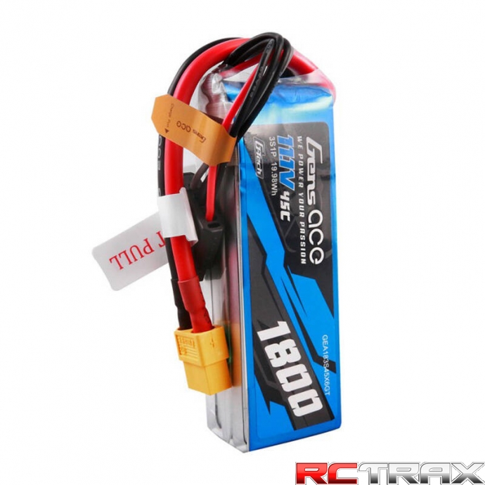 Gens ace G-Tech 1800mAh 11.1V 45C 3S1P Lipo Battery Pack with XT60 Plug