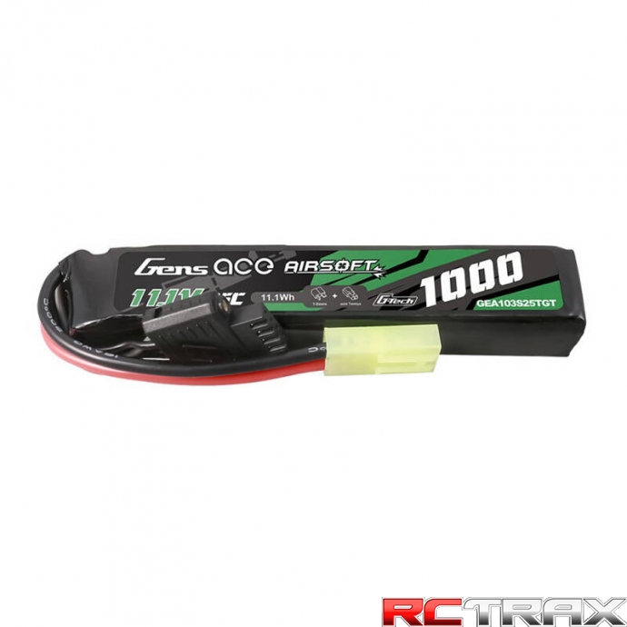 Gens ace G-Tech 25C 1000mAh 3S1P 11.1V Airsoft Gun Lipo Battery with Tamiya