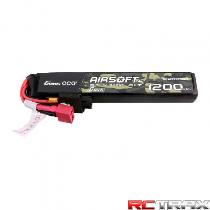 Gens ace G-Tech 25C 1200mAh 3S1P 11.1V Airsoft Gun Lipo Battery with T Plug