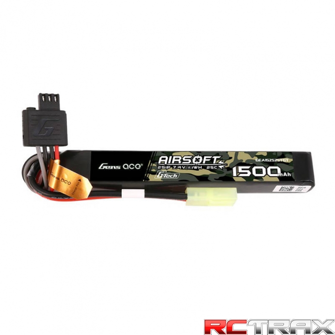 Gens ace G-Tech 25C   1500mAh 2S1P 7.4V Airsoft Gun Lipo Battery with mini Tamiya Plug