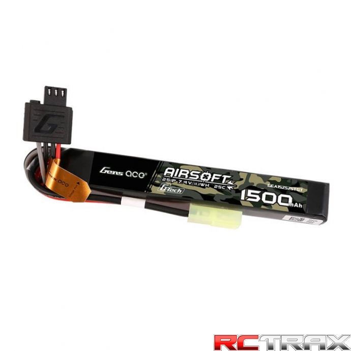 Gens ace G-Tech 25C   1500mAh 2S1P 7.4V Airsoft Gun Lipo Battery with mini Tamiya Plug