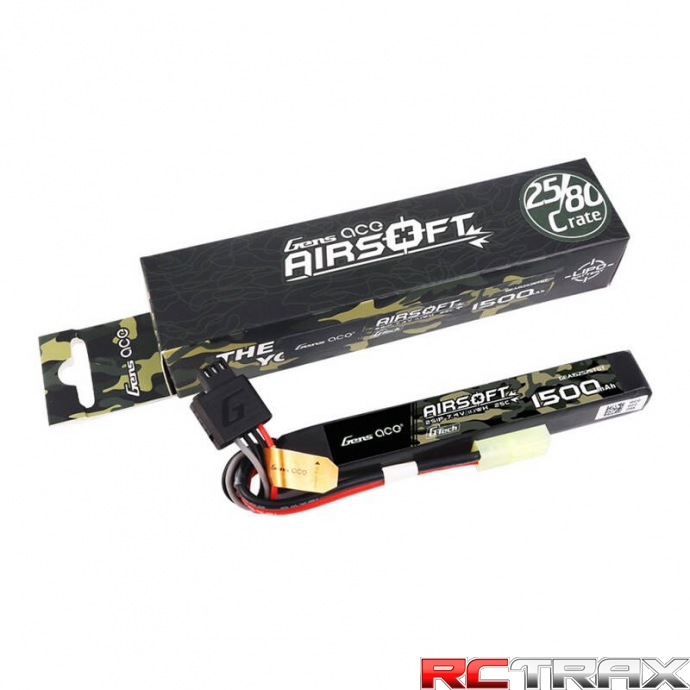 Gens ace G-Tech 25C   1500mAh 2S1P 7.4V Airsoft Gun Lipo Battery with mini Tamiya Plug