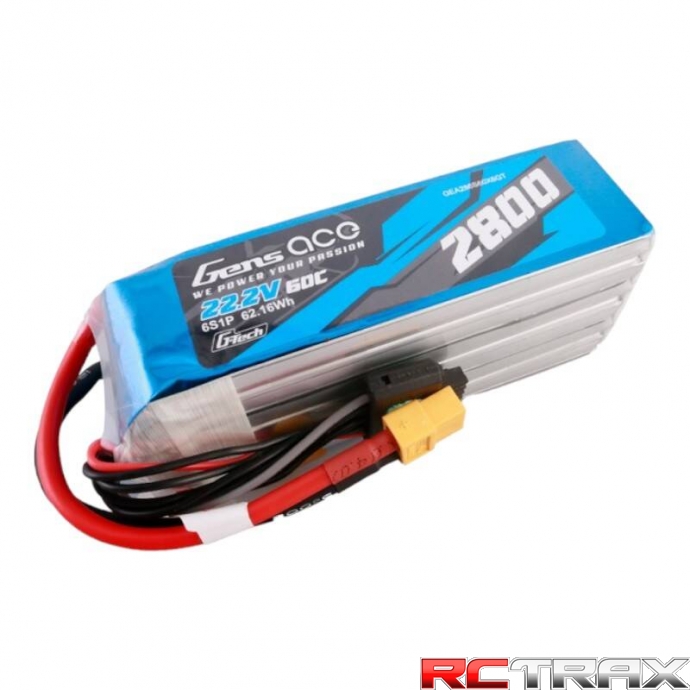 Gens ace G-Tech 2800mAh 22.2V 60C 6S1P Lipo Battery Pack with XT60 plug