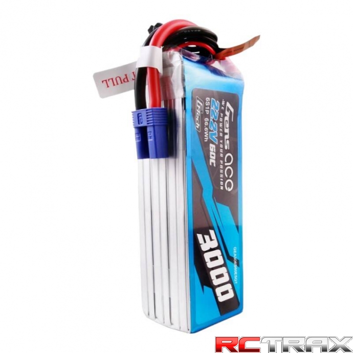 Gens ace G-Tech 3000mAh 22.2V 60C 6S1P Lipo Battery Pack with EC5 plug