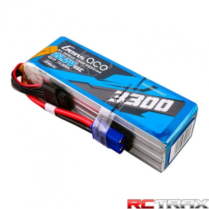 Gens ace G-Tech 3300mAh 22.2V 45C 6S1P Lipo Battery Pack with EC5 Plug