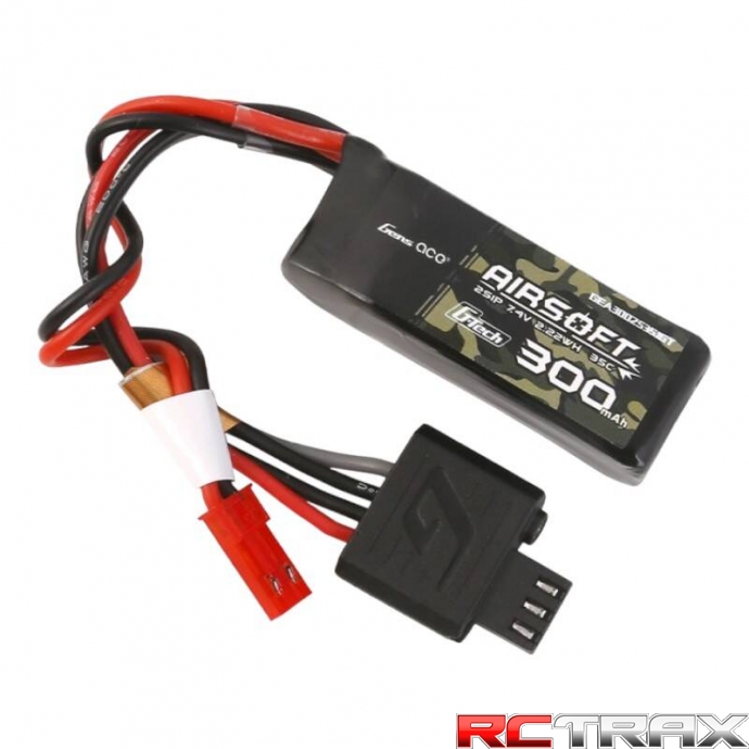 Gens ace G-Tech 35C 300mAh 2S1P 7.4V Airsoft Gun Lipo Battery with JST-SYP Plug