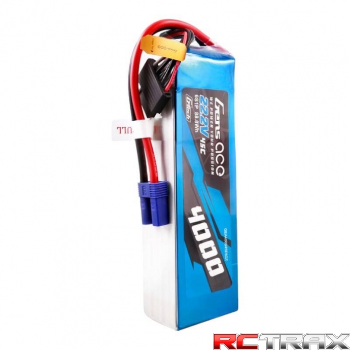 Gens ace G-Tech 4000mAh 22.2V 45C 6S1P Lipo Battery Pack with EC5 plug