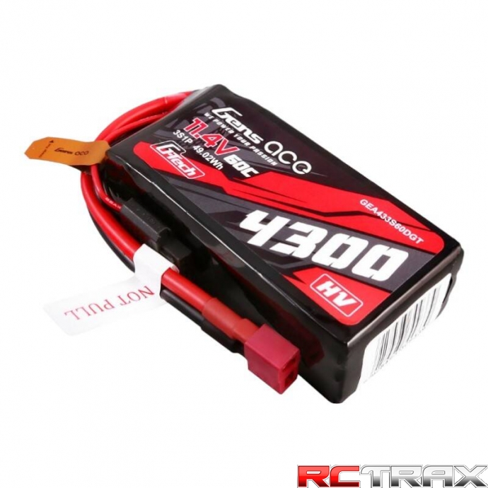 Gens ace G-Tech 4300mAh 3S1P 11.4V 60C Lipo Battery with T-plug
