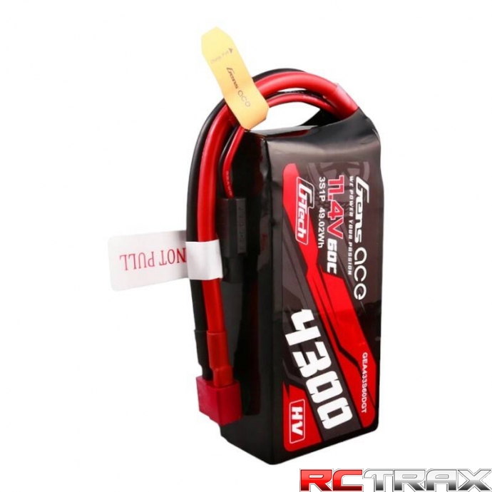 Gens ace G-Tech 4300mAh 3S1P 11.4V 60C Lipo Battery with T-plug