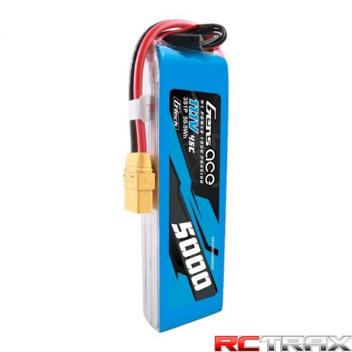 Gens ace G-Tech 5000mAh 11.1V 45C 3S1P lipo battery with XT90 Plug
