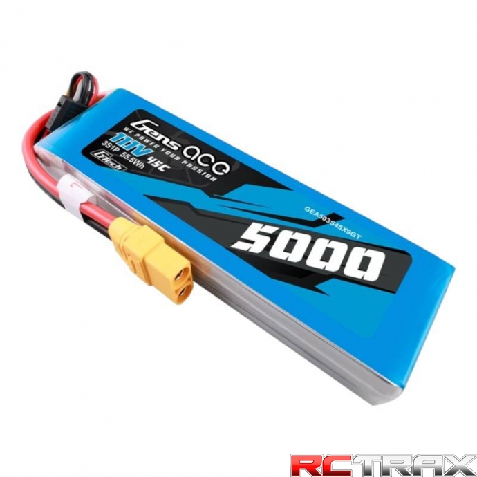 Gens ace G-Tech 5000mAh 11.1V 45C 3S1P lipo battery with XT90 Plug