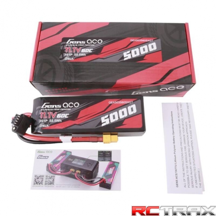 Gens ace G-Tech 5000mAh 11.1V 60C 3S1P Lipo With XT60 Plug