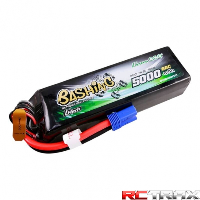 Gens ace G-Tech 5000mAh 14.8V 4S1P 60C Lipo Battery Pack with EC5 Plug-Bashing Series