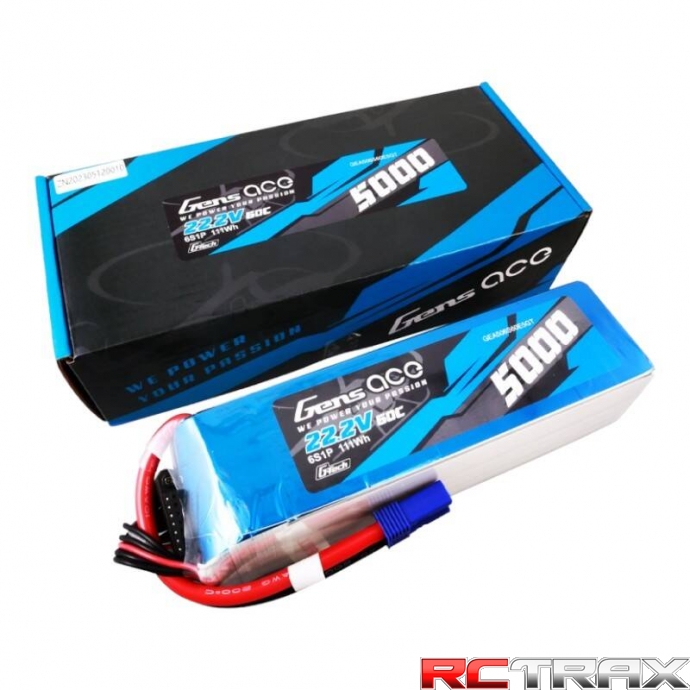 Gens ace G-Tech 5000mAh 22.2V 60C 6S1P Lipo Battery Pack with EC5 Plug