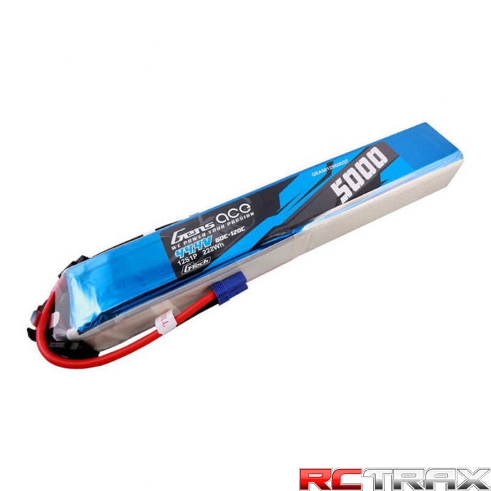 Gens ace G-Tech 5000mAh 60/120C 44.4V 12S1P Lipo Battery Pack with EC5 Plug