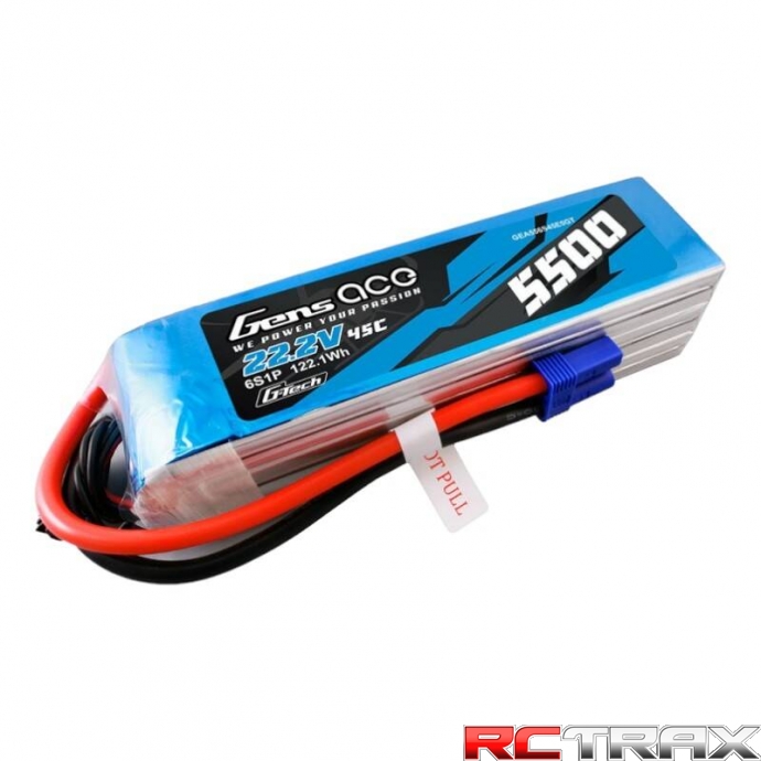 Gens ace G-Tech 5500mAh Lipo 22.2V 45C 6S1P Model Helicopter Batteries
