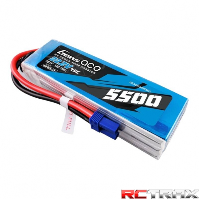 Gens ace G-Tech 5500mAh Lipo 22.2V 45C 6S1P Model Helicopter Batteries