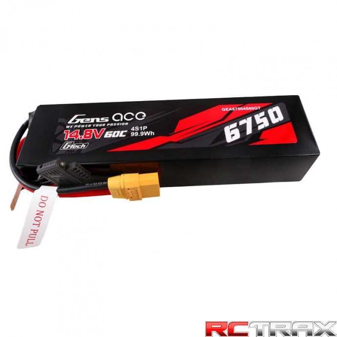 Gens ace G-Tech 6750mAh 14.8V 60C 4S1P Lipo Battery Pack PC material case with XT90 plug