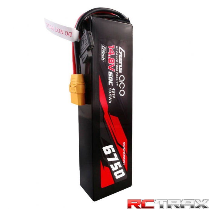 Gens ace G-Tech 6750mAh 14.8V 60C 4S1P Lipo Battery Pack PC material case with XT90 plug