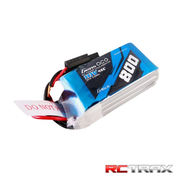 Gens ace G-Tech 800mAh 11.1V 45C 3S1P LIPO BATTERY PACK JST