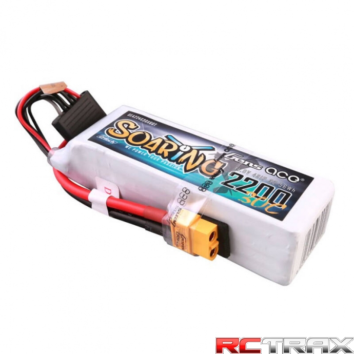 Gens ace G-Tech Soaring 2200mAh 14.8V 30C 4S1P Lipo Battery Pack with XT60 plug