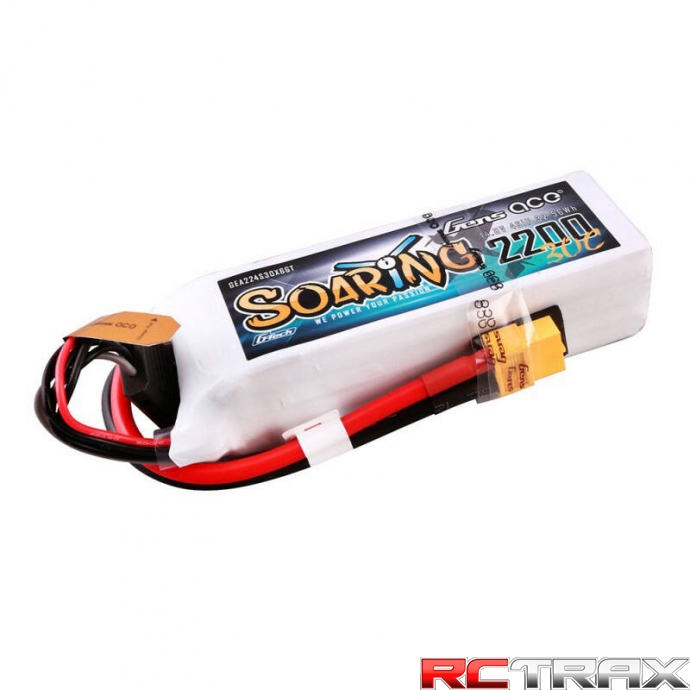 Gens ace G-Tech Soaring 2200mAh 14.8V 30C 4S1P Lipo Battery Pack with XT60 plug