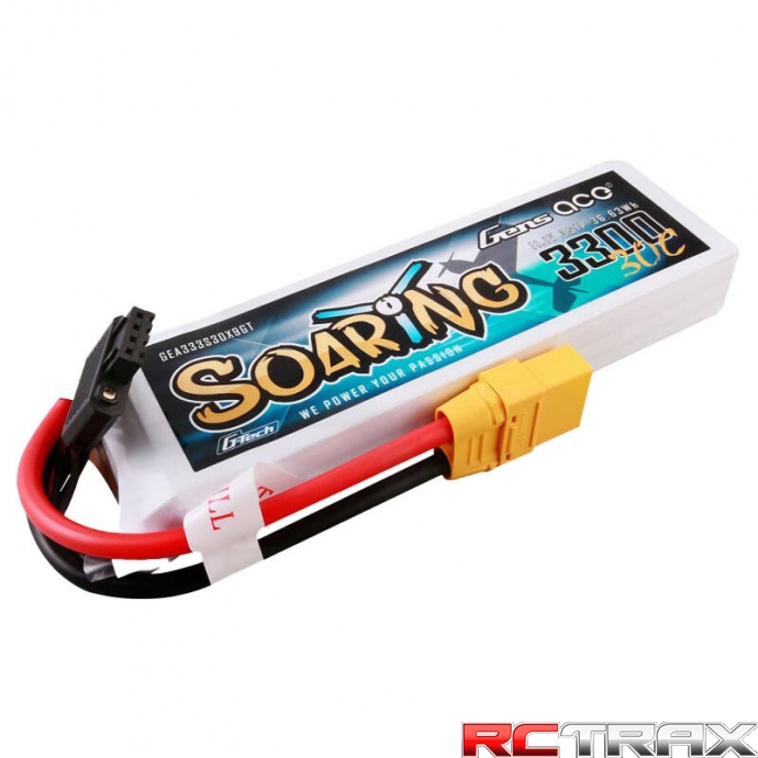 Gens ace G-Tech Soaring 3300mAh 11.1V 30C 3S1P Lipo Battery Pack with XT90 plug