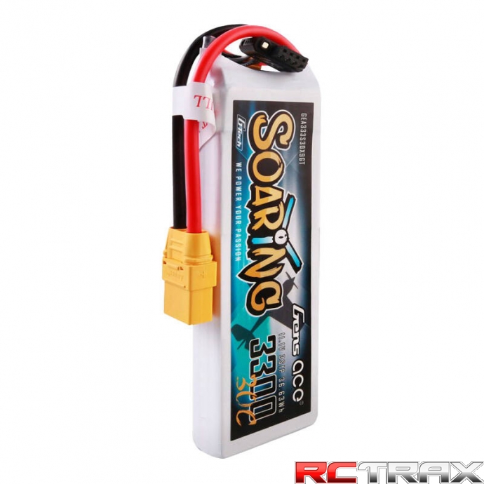 Gens ace G-Tech Soaring 3300mAh 11.1V 30C 3S1P Lipo Battery Pack with XT90 plug