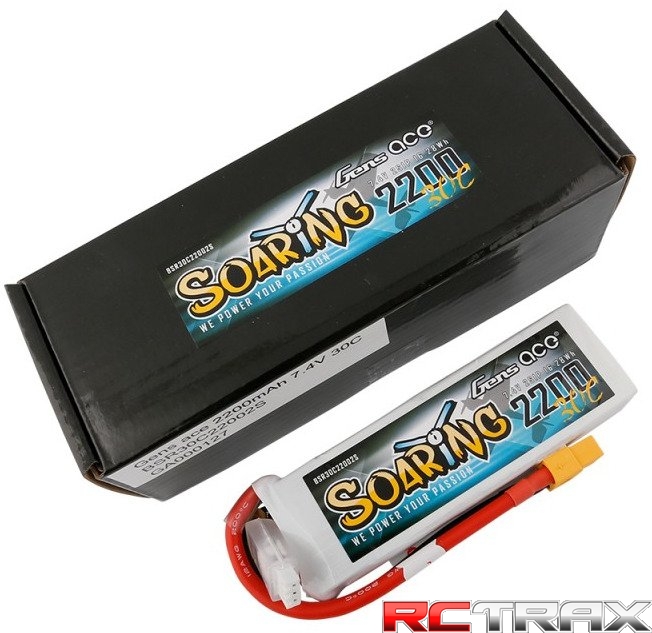 Gens ace Soaring 2200mAh 7.4V 30C 2S1P Lipo Battery Pack with XT60 plug