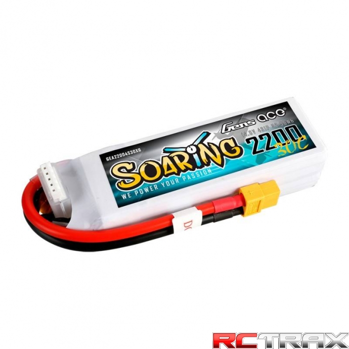 GensAce Soaring LiPo 2200mAh 14.8V 30C 4S1P battery