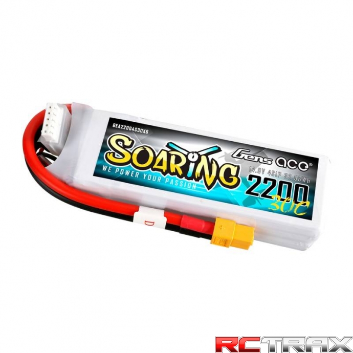 GensAce Soaring LiPo 2200mAh 14.8V 30C 4S1P battery