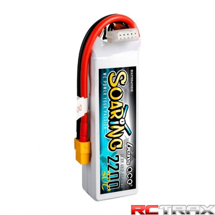 GensAce Soaring LiPo 2200mAh 14.8V 30C 4S1P battery