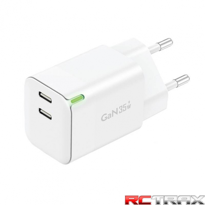 Ładowarka sieciowa Foneng GaN 35W 2x USB-C (biała)