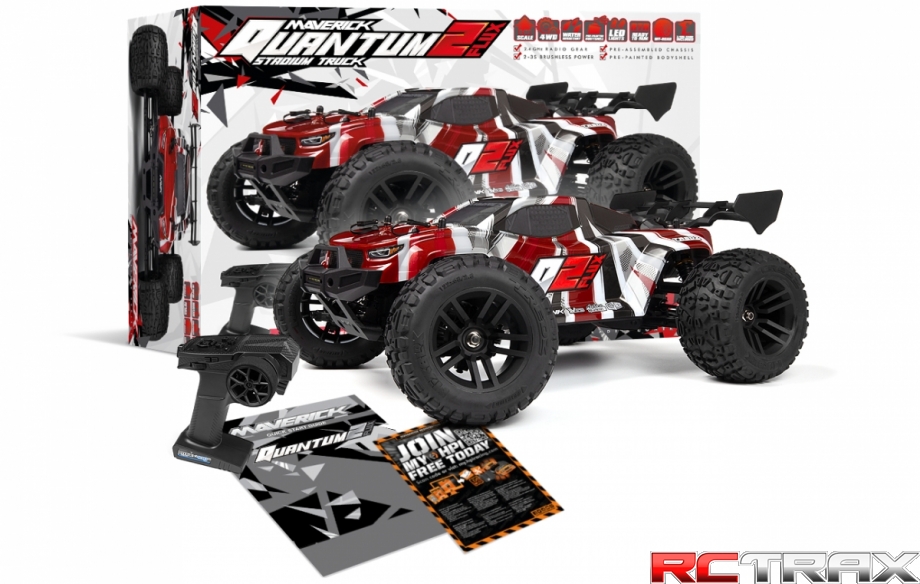 Quantum2 XT Flux 1/10 Stadium Truck - Czerwony