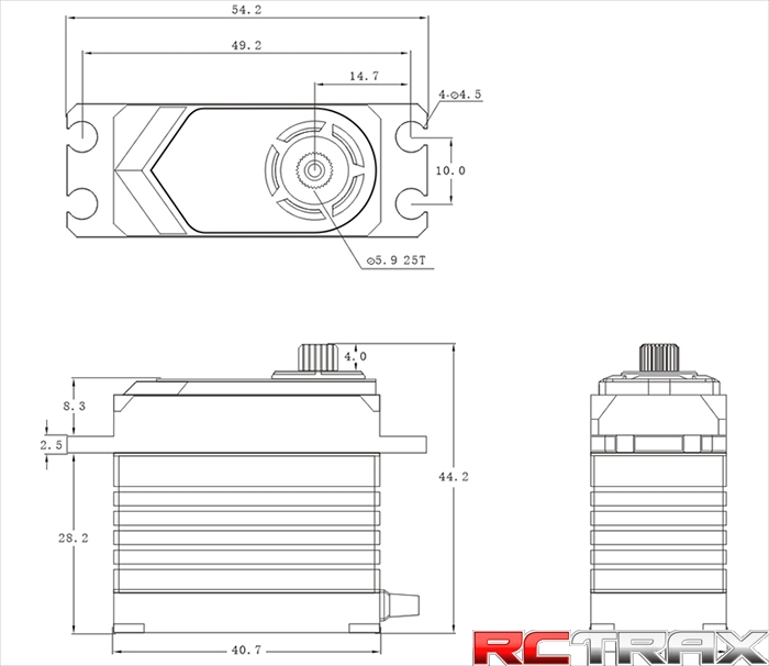 Serwo SRT-T75 HiVOLT BRUSHLESS Digital servo (70 kg-0,12s/60°)