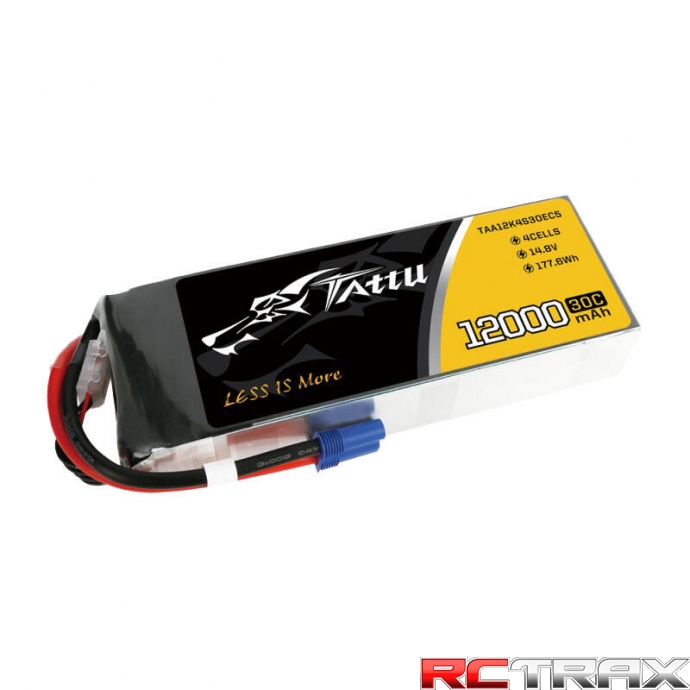 TATTU 12000mAh 14.8V 30C 4S1P Lipo Battery Pack with EC5