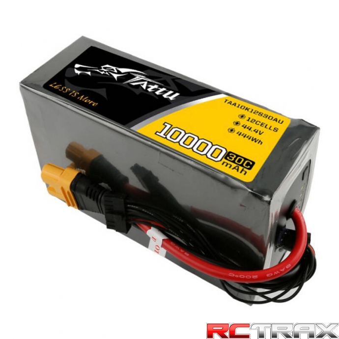 Tattu 10000mAh 44.4V 30C 12S1P Lipo Battery Pack with AS150U Plug