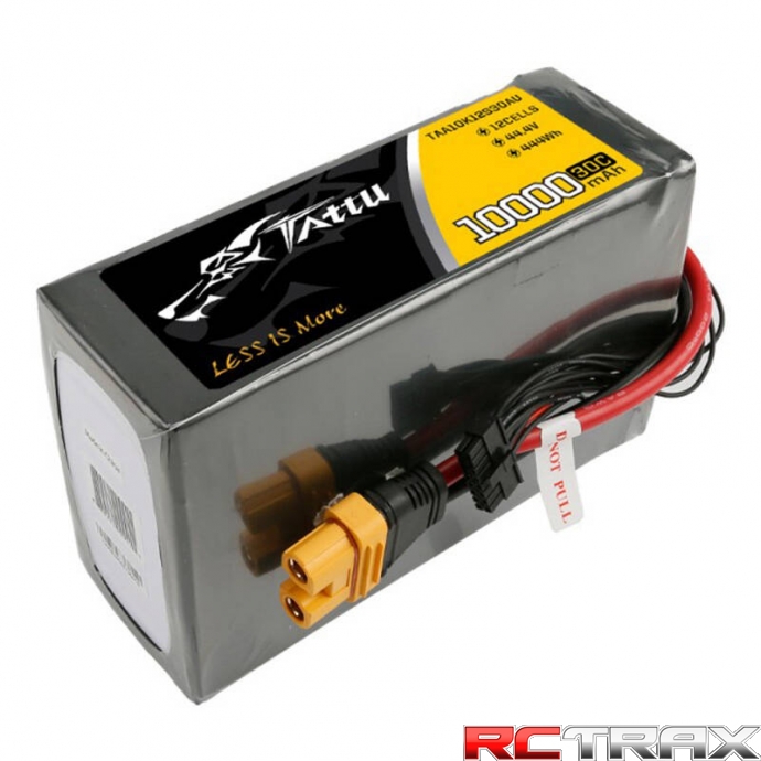 Tattu 10000mAh 44.4V 30C 12S1P Lipo Battery Pack with AS150U Plug