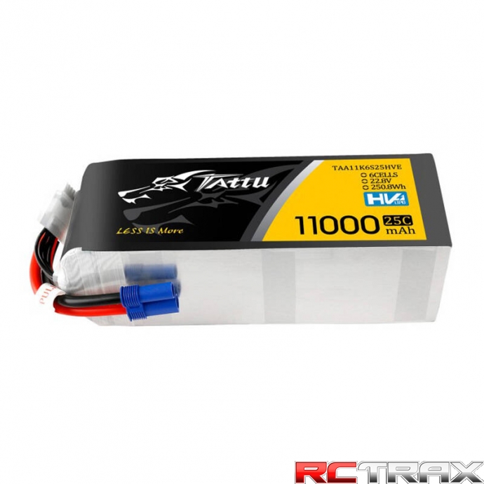 Tattu 11000MAH 22.8V HV 25C 6S1P Lipo Battery Pack with EC5 Plug