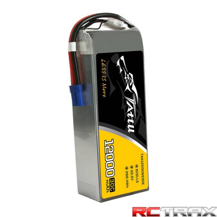 Tattu 12000mAh 22.2V 30C 6S1P UAV Lipo Battery Pack with EC5 plug